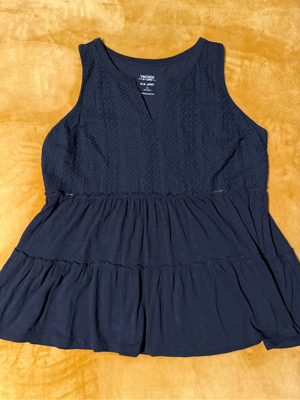torrid black sleeveless peplum tank